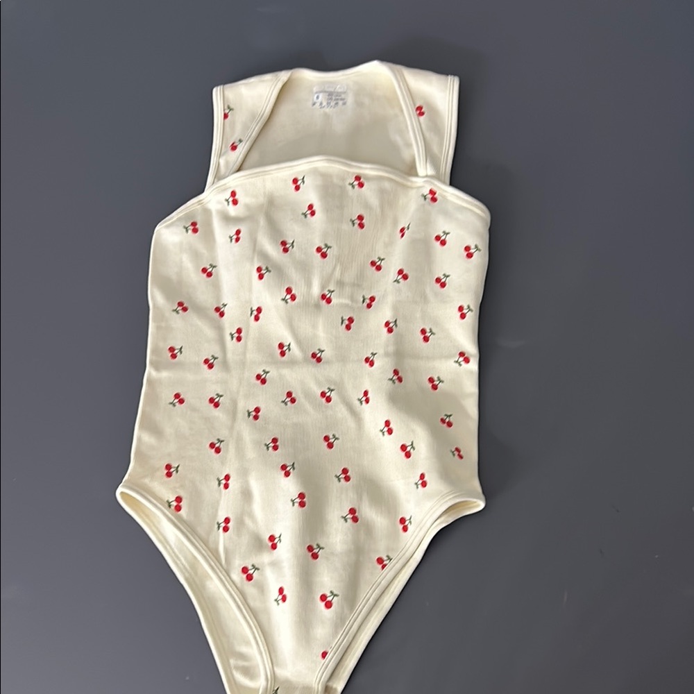 Cherry Print Sleeveless Bodysuit